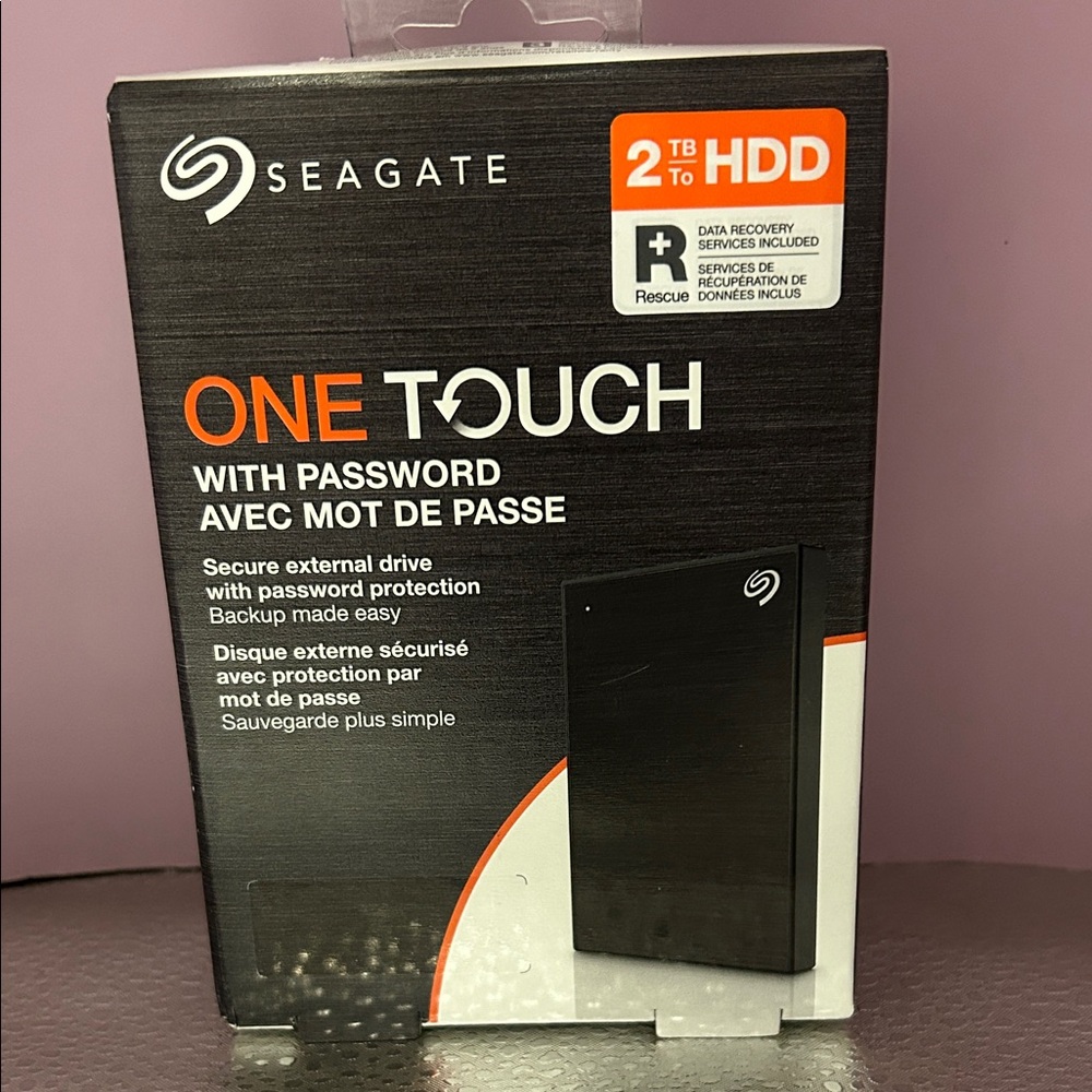 NIB Seagate One Touch 2TB HDD Hard Drive Portable Storage Backup with Password